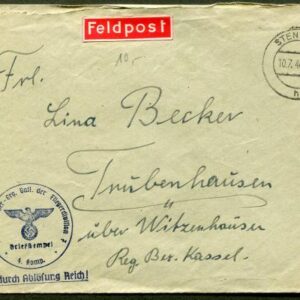 Feldpost Envelope 4/Fallschirmjäger Erganzungs Battalion