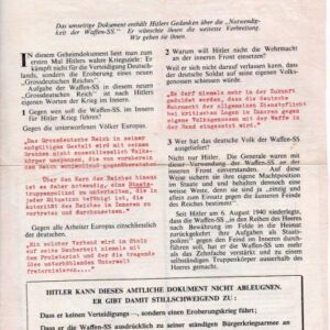 Allied Leaflet - Gedanken des Fuhrers uber die Waffen SS