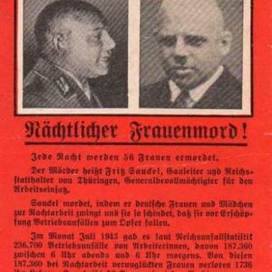 Allied Leaflet - 100.000 Mark Belohnung! Nacht-licher Frauenmord