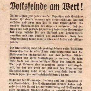 Allied Leaflet - Volksfeinde am Werk!