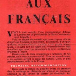 Allied leaflet - Conseils aux Francais