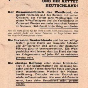 Allied Leaflet - Rettet Euch! Und Ihr rettet Deutschland