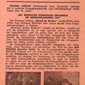 Russian Leaflet - Wie die Kriegsgefangene in Sowjetrussland leben - März 1942. Nr.6