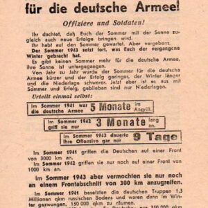 Russian Leaflet - Aus ist's mit dem Sommer fur die deutsche Armee!