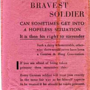 German Leaflet - Even the Bravest Soldier can Sometimes Get into a Hopeless Situation.