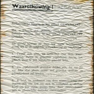 Allied Leaflet - WAARSCHUWING!! - Extremely rare.