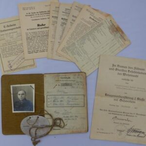 Soldbuch, dogtag and paperwork Inf. Ers. Rgt. 24.