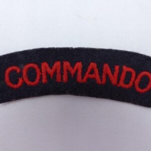 Commando Shoulder Title Red On Black.