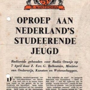 Allied Leaflet - Oproep aan Nederland's Studeerende Jeugd.