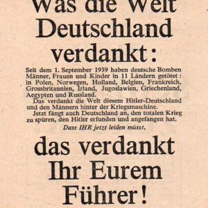 Allied Leaflet - Was die Welt Deutschland verdankt: