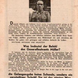 Russian leaflet - Generalleutnant Müller hat vernunftig gehandelt