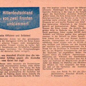 Russian leaflet - Hitlerdeutschland von zwei Fronten umklammert