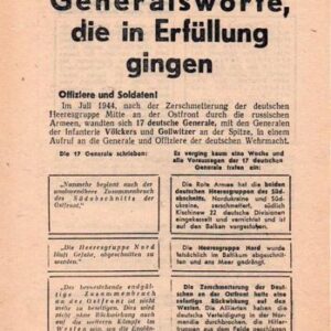 Russian leaflet - Generalsworte, die in Erfüllung gingen