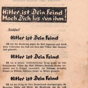 Russian Leaflet - Hitler ist dein Feind! Mach dich los von ihm!