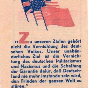 Russian leaflet - Zu unseren Zielen gehort nicht die Vernichtung des deutschen Volkes.