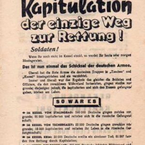 Russian leaflet - Kapitulation der einzige Weg zur Rettung