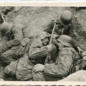 Photograph Waffen SS men wearing Tarnjacke 1.