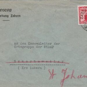 Envelope NSDAP Kreisleitung Zabern.