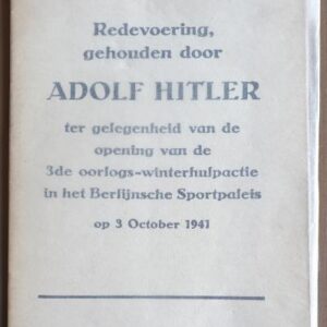 Redevoering gehouden door Adolf Hitler 3 October 1941