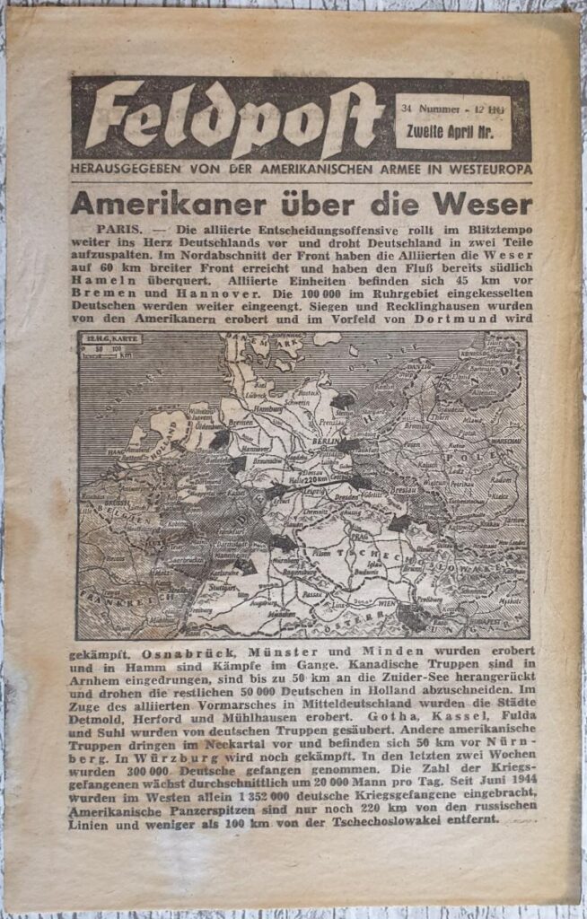 Very Rare Number "Feldpost" (American Propaganda Leaflet).
