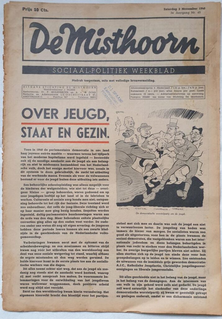 Rare Newspaper "De Misthoorn" - November 2 1940.