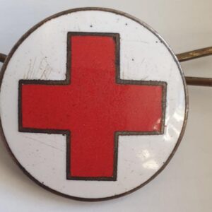 Silver enamel Red Cross badge - J.R. Gaunt London.