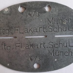 German Dogtag - LUFTG. FLAKART. SCHULE 7 - MUNCHEN - 437.