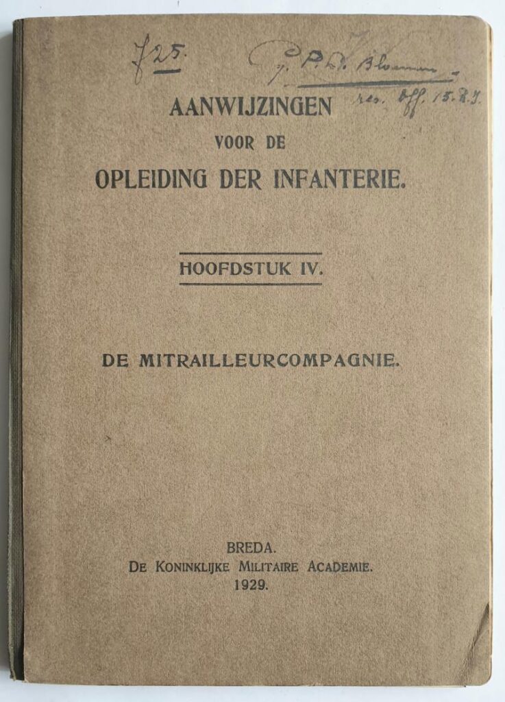 Aanwijzingen 725 - Aanwijzingen voor de Opleiding der Infanterie - Hoofdstuk IV - de Mitrailleurcompagnie.