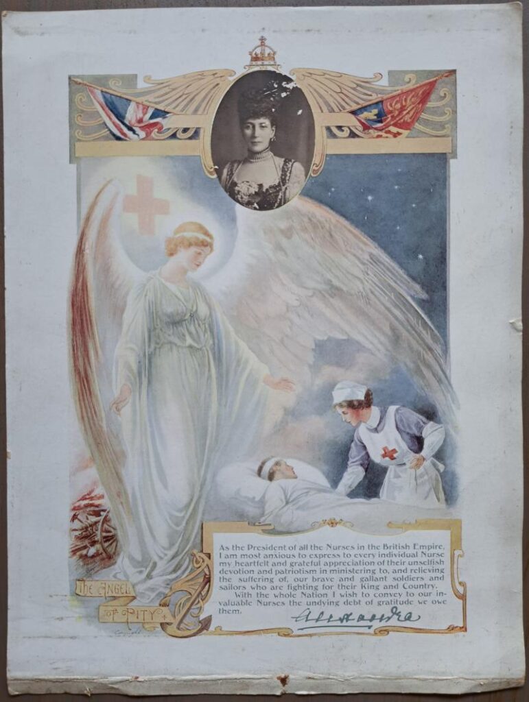 Christmas Message 'The Angel of Pity' from Queen Alexandra to Nurses of Queen Alexandra's Imperial Military Nursing Service - 1914.