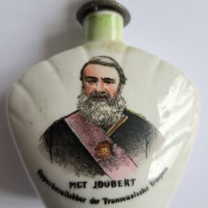 Rare Porcelain Perfume Bottle with Portrait Piet Joubert, including the Stopper.