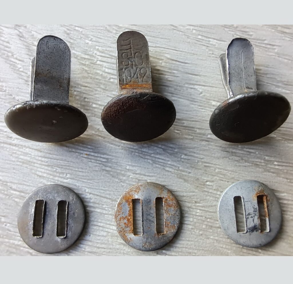 German Helmet Liner Split Pins and slotted washers – Set of Three.