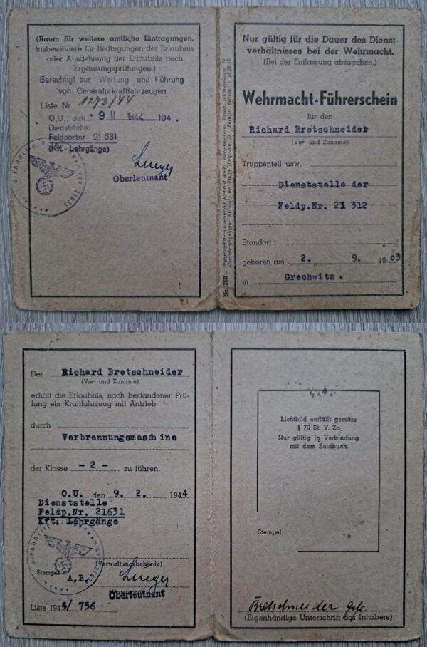 Soldbuch & 2 documents Bau-Ersatz-Bataillon 4 - Obergefreiter Richard Otto Bretschneider - Image 12