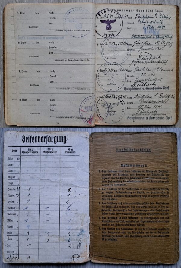 Soldbuch & 2 documents Bau-Ersatz-Bataillon 4 - Obergefreiter Richard Otto Bretschneider - Image 10