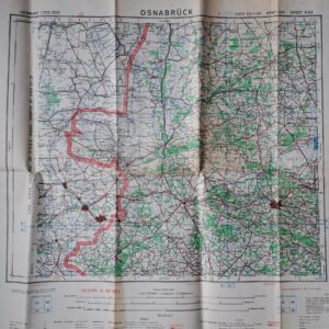 WW2 British Road/Air map of the German City of Osnabrück - 1943