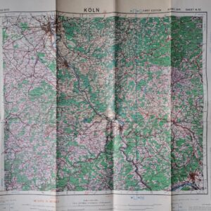 WW2 British Road/Air map of the German City of Köln (Cologne) - 1943