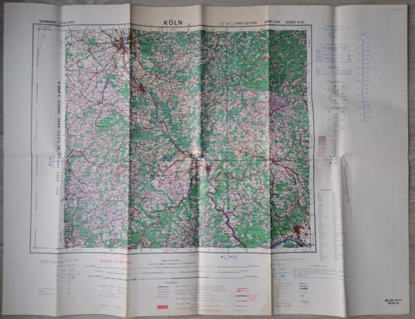 WW2 British Road/Air map of the German City of Köln (Cologne) - 1943 - Image 2