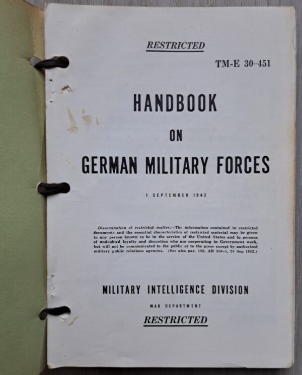 Original handbook of German Military Forces - 1943 - Image 2