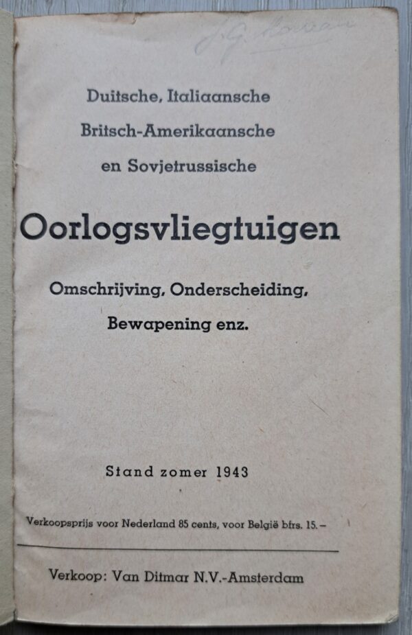 Nederlands boekje "Oorlogsvliegtuigen", 1943. - Image 4