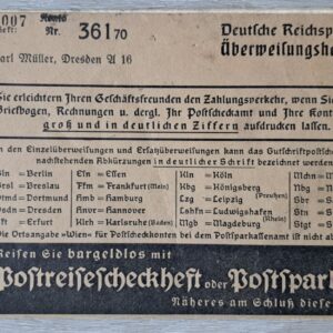 German checkbook, Dresden. Used in 1941/1942.