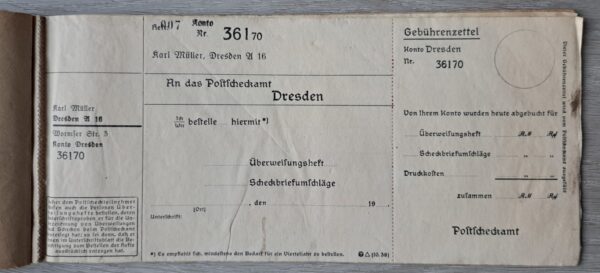 German checkbook, Dresden. Used in 1941/1942. - Image 3