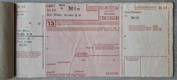 German checkbook, Dresden. Used in 1941/1942. - Image 4