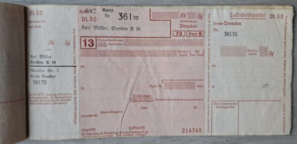 German checkbook, Dresden. Used in 1941/1942. - Image 5