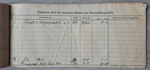 German checkbook, Dresden. Used in 1941/1942. - Image 6