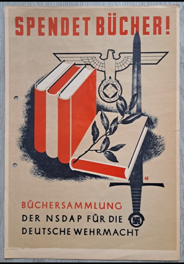 German Poster "SPENDET BÜCHER!" 30,4 x 21cm